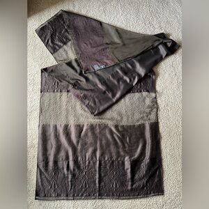 Etro Milano Wool Silk Blend Brown Large Scarf Shawl 27”X74”